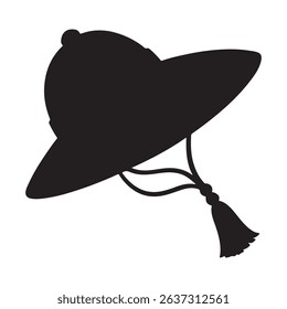Korean traditional hat vector isolated on white background.
