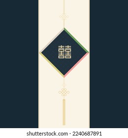 fondo de diseño tradicional coreano de vacaciones. la carta escrita ahí se pronuncia 'BOK' y significa fortuna.