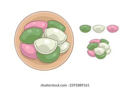 Korean traditional holiday food Baram-tteok. tteok on the plate. Rice cake