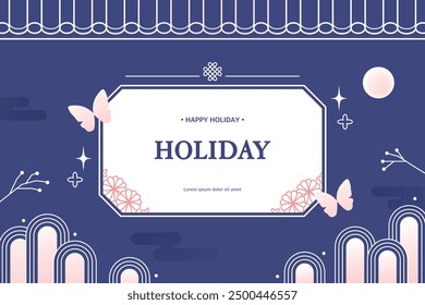 Korean traditional holiday greeting background 