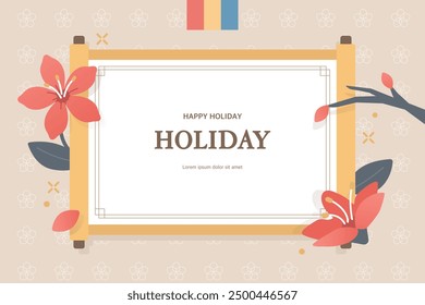 Korean traditional holiday greeting background 