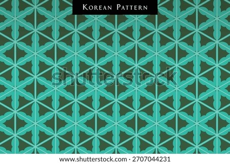 Korean Traditional Lattice Geometric Pattern – Seamless Oriental Design with Repetitive Green Motifs for Wallpaper, Textile Prints, Decorative Backgrounds and Cultural Artwork