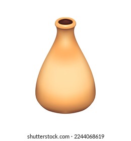 A Korean traditional liquor bottle 3d icon realistic Vector of Makgeolli Korean traditional alcoholic beverage for chinese new year or lunar festive