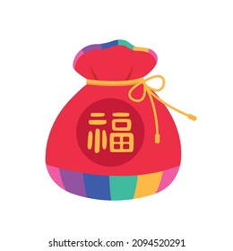 Korean traditional lucky bag, vector illustration