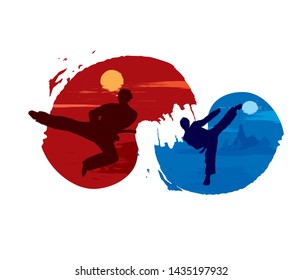 Korean Traditional Martial Arts Taekwondo. Cool Logo Vector Illustration EPS10