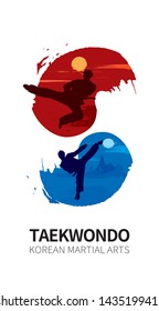 Korean Traditional Martial Arts Taekwondo. Banner vector design illustration EPS10