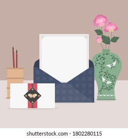 Korean traditional objects vector illustration.