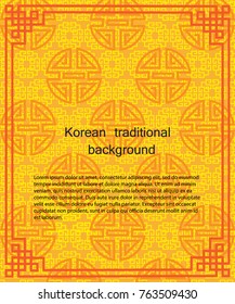 Korean traditional pattern background banner. Vector Design