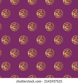 Korean traditional pattern background graphic source, golden color vector design 