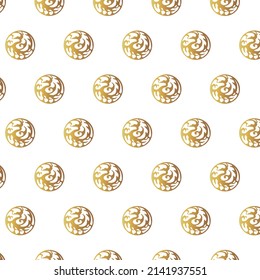 Fuente gráfica de fondo de patrón tradicional coreano, diseño vectorial de color dorado 