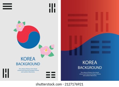 Korean traditional pattern background image. Korean flag motif