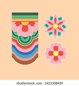 Korean Traditional Pattern Design Elements. Vector illustration EPS10