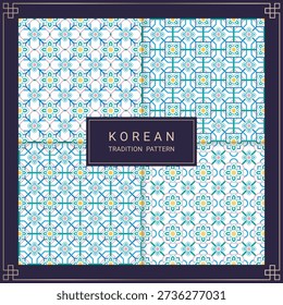 Korean traditional pattern design illustration set.