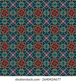 Korean traditional pattern design vector