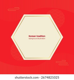 Korean traditional pattern frame, background design illustration. Vector illustration design.	