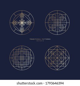 Korean traditional pattern gold frame