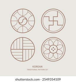 
Ilustração de vetor de ícone de padrão tradicional coreano