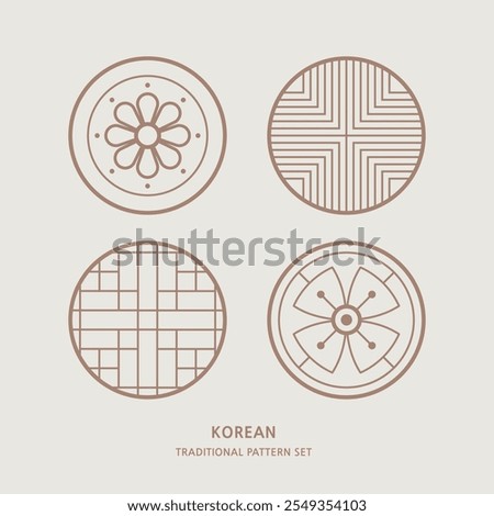 
Korean traditional pattern pattern icon vector illustration