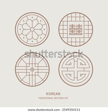 
Korean traditional pattern pattern icon vector illustration