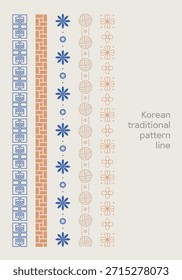 Korean Traditional Pattern Lines and Decorative Borders Set