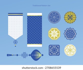 Conjunto de Objetos de Padrão Tradicional Coreano