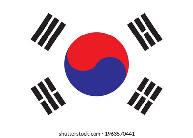 Koreanisches traditionelles Muster der Taegeukgi-Nationalflagge