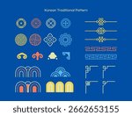 Korean Traditional Pattern Vector Set – Geometric Symbols and Decorative Elements. 