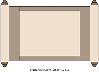 Conjunto de banner de rolagem tradicional coreano (Durumari), quadro oriental horizontal para mensagem e fundo, ilustração de documento antigo, vetor, EPS.