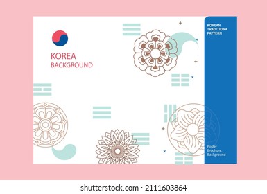 Korean traditional style background graphic vector image