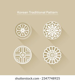 Korean traditional symbols set. Vector illustration for your graphic design.