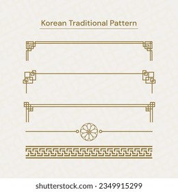 Korean traditional symbols set. Vector illustration for your graphic design.