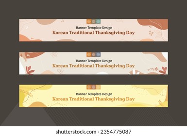 Korean Traditional Thanksgiving Day Banner Template