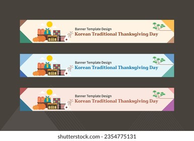 Korean Traditional Thanksgiving Day Banner Template