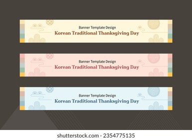 Korean Traditional Thanksgiving Day Banner Template