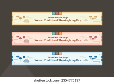 Korean Traditional Thanksgiving Day Banner Template