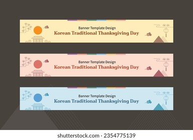 Korean Traditional Thanksgiving Day Banner Template