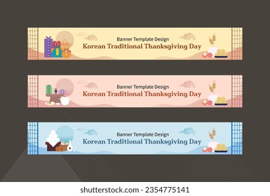 Korean Traditional Thanksgiving Day Banner Template