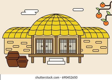Korean Traditional theme vector illustration.