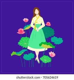 Korean traditional theme vector illustration.