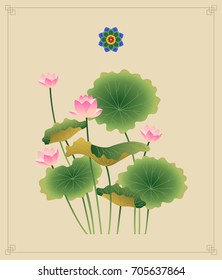 Korean traditional theme vector illustration.