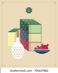 Korean traditional theme vector illustration.