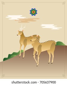 Korean traditional theme vector illustration.