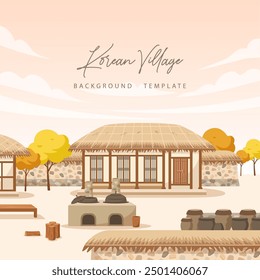 Korean traditional villlage. Korean farm house background concept.