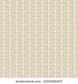 Korean traditional wave pattern design in gold.