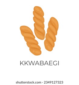 Korean Twisted Doughnuts Kkwabaegi Logo Illustration