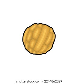 Korean walnut cookies doodle icon, vector illustration