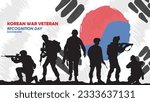 Korean war veteran recognition day black army vector background