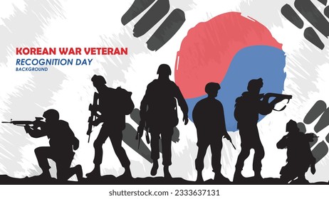 Día de reconocimiento de veteranos de guerra en Corea fondo vectorial del ejército negro