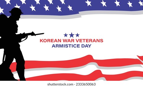 Korean war veterans armistice day vector background