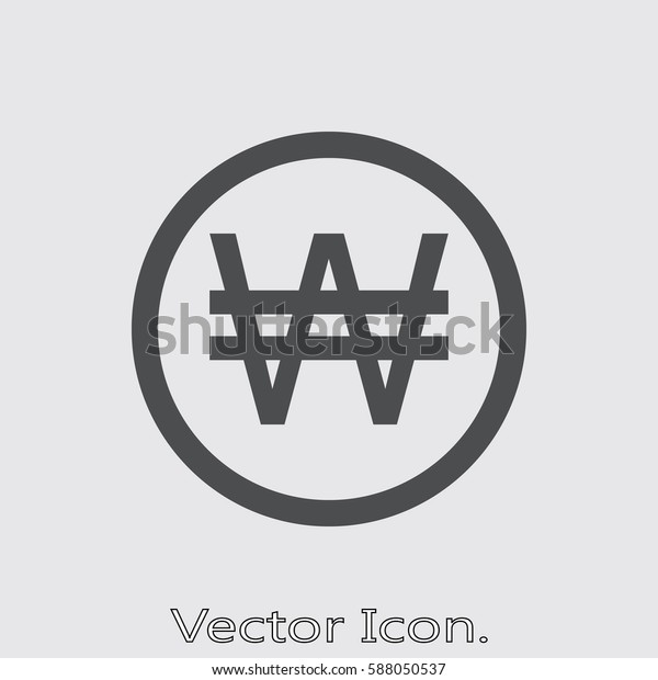 韓国ウォンレジャー アプリ ウェブ デジタルデザイン用のアイコン分離型記号とフラットスタイル ベクターイラスト のベクター画像素材 ロイヤリティフリー